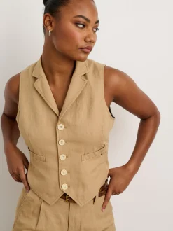 Sale Alex Mill Suitish Vest In Drapey Twill Vintage Khaki