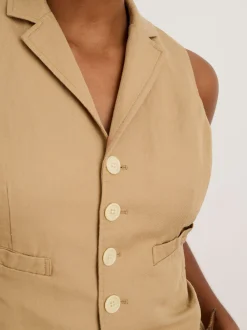 Sale Alex Mill Suitish Vest In Drapey Twill Vintage Khaki