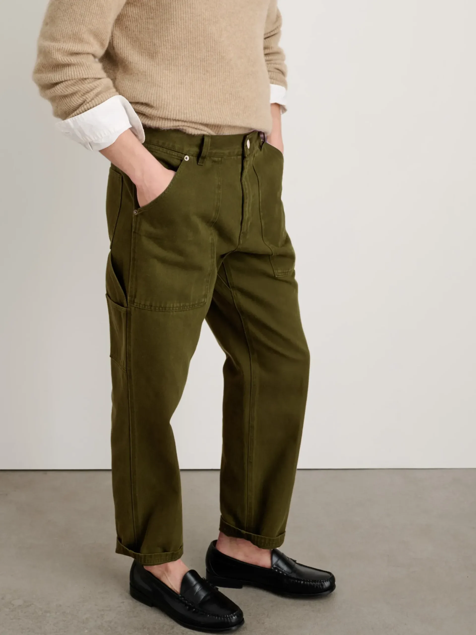 New Alex Mill The Painter Pant In Recycled Denim Military Olive