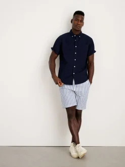 Hot Alex Mill The Short Sleeve Mill Shirt In Paper Poplin Dark Navy