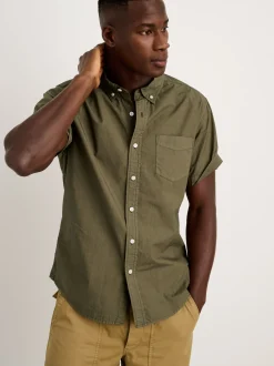 Online Alex Mill The Short Sleeve Mill Shirt In Paper Poplin Military Olive