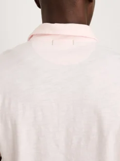Discount Alex Mill The Standard Polo In Slub Cotton Rose Water
