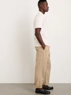 Discount Alex Mill The Standard Polo In Slub Cotton Rose Water