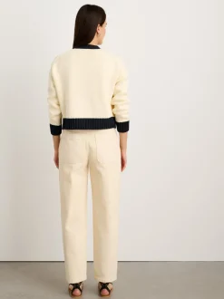 Outlet Alex Mill Tipped Nico Cardigan Ivory/Black