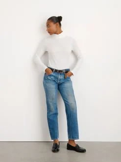 New Alex Mill Turtleneck In 40S Jersey White