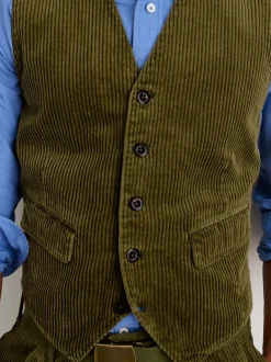Outlet Alex Mill Vest In Rugged Corduroy Dark Olive