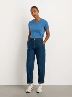 Discount Alex Mill Vintage Wash Crewneck Tee Cobalt