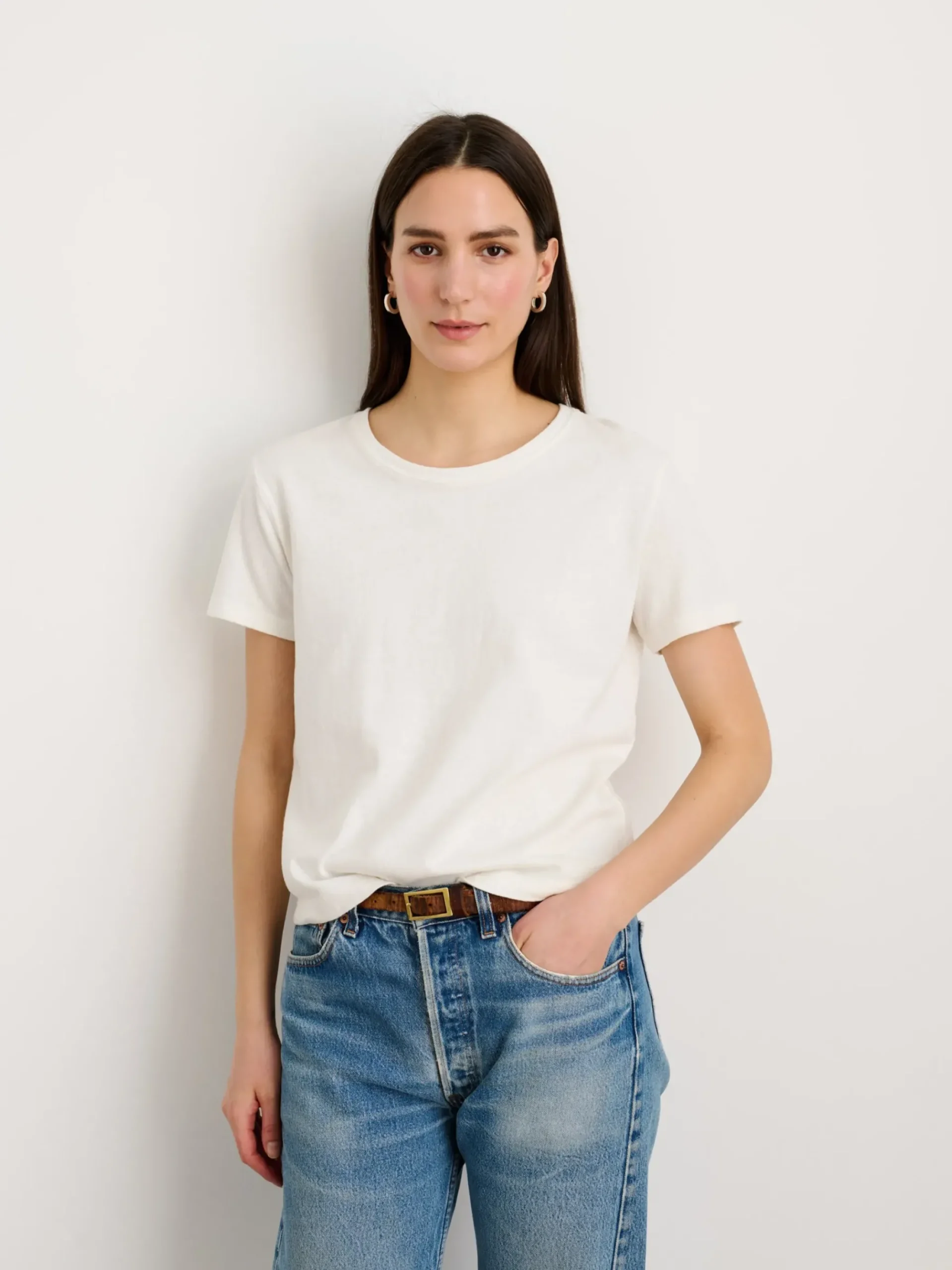 Sale Alex Mill Vintage Wash Crewneck Tee Off White