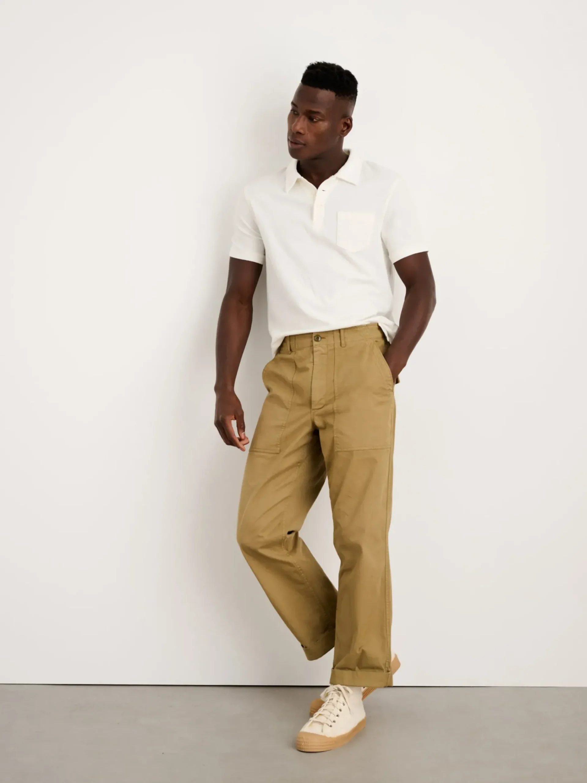 New Alex Mill Vintage Wash Polo Off White