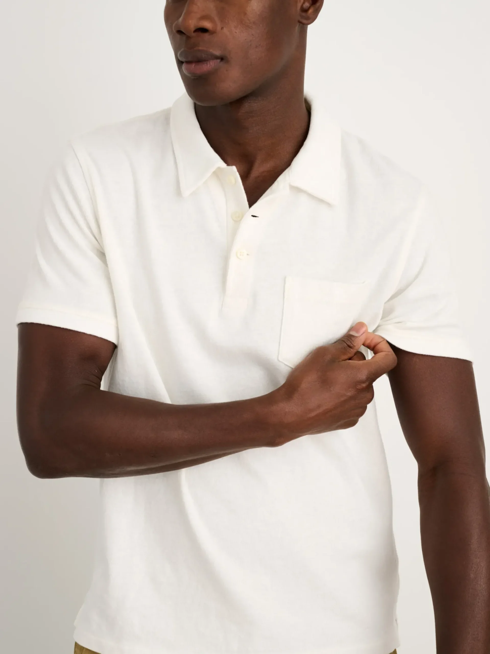 New Alex Mill Vintage Wash Polo Off White
