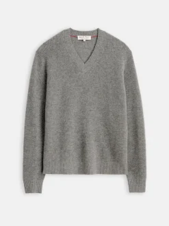 Online Alex Mill V-Neck Sweater In Lightweight Cashmere Heather Grey