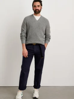 Online Alex Mill V-Neck Sweater In Lightweight Cashmere Heather Grey