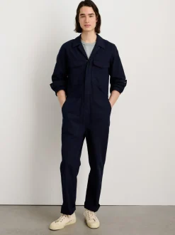 Best Alex Mill Zip Jumpsuit In Herringbone Dark Navy