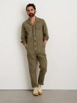Fashion Alex Mill Zip Jumpsuit In Herringbone Faded Olive