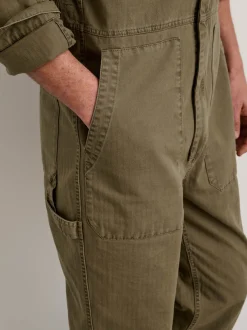 Fashion Alex Mill Zip Jumpsuit In Herringbone Faded Olive