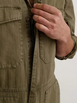 Fashion Alex Mill Zip Jumpsuit In Herringbone Faded Olive